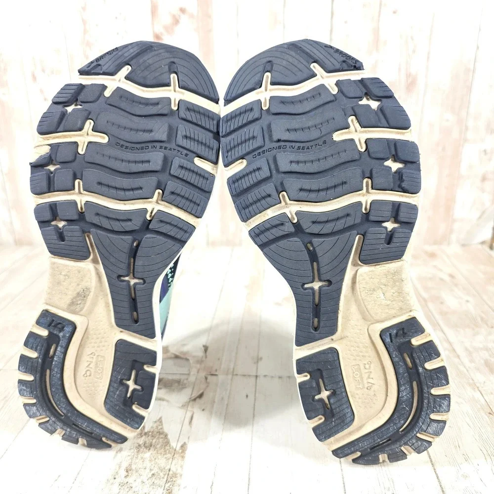 Brooks Ghost 14 Womens 8.5 Wide Navy Blue Seafoam Running Shoes 1203561D446